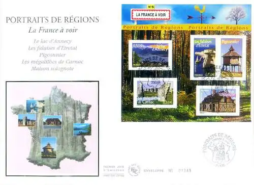 Regionen Frankreichs 2005. 2 FDC.