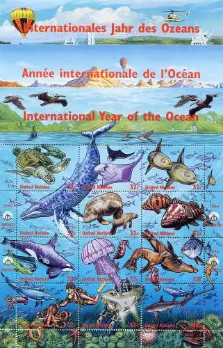 3 Büros. Internationales Jahr der Ozeane 1998. 3 Minipacks.