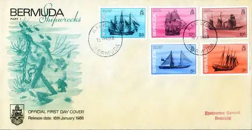 Definitiv. Schiffbruch 1986. 3 FDC.