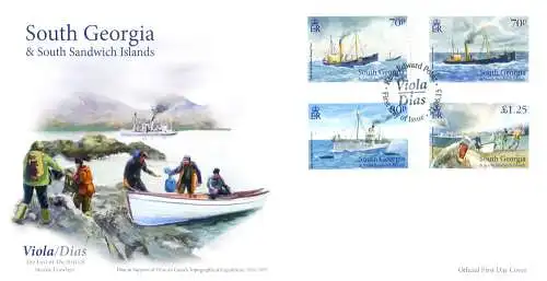 Südgeorgien. Dampfschiff Viola 2015. 2 FDC.