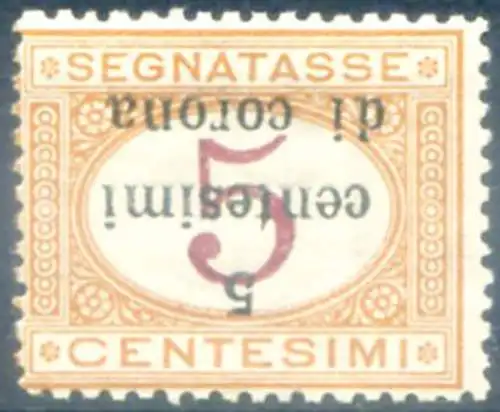 Trient und Triest. Stempel, umgekehrter Aufdruck 1919. Zungenhaft.