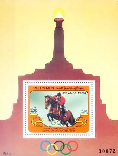 Süden. Sport. Olympische Spiele 1984 in Los Angeles. Reiten.