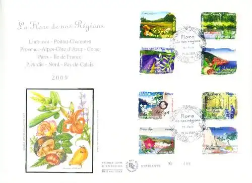 Flora der Regionen 2009. 3 FDC.