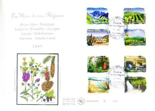 Flora der Regionen 2009. 3 FDC.