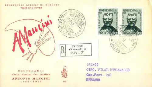 Zone A. Antonio Mancini FDC 1953.