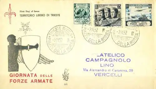 Zone A. Streitkräfte FDC 1952.