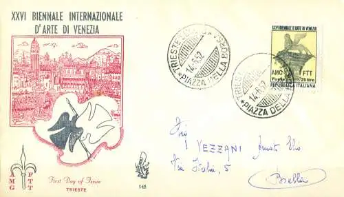 Zone A. Biennale von Venedig FDC 1952.