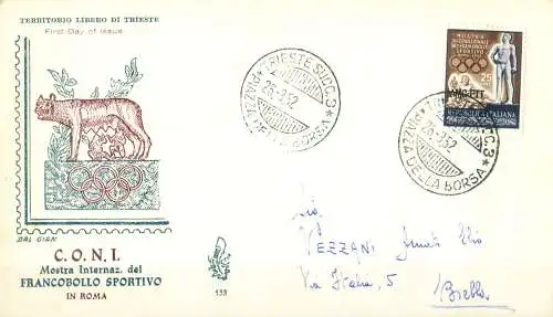 Zone A. Sportmarke FDC 1952.