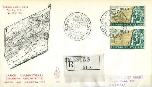 Zone A. Luigi Vanvitelli FDC 1952.