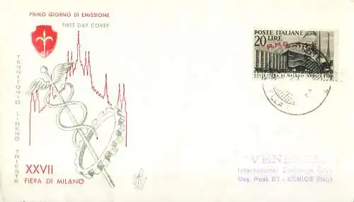 Zone A. Mailänder Messe FDC 1949.