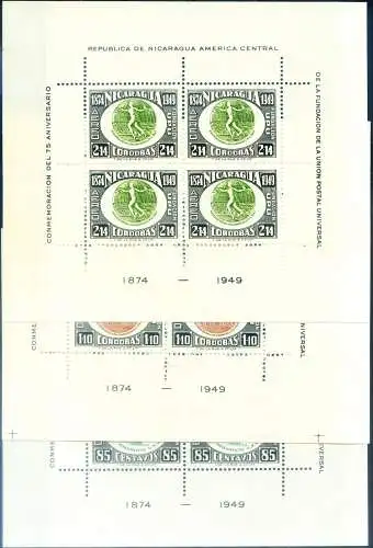 UPU 1950. Komplette Runde der 18 Blatt. Minimale Mängel.