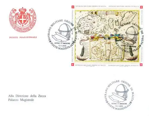 Alte geographische Tafeln 2003. FDC.