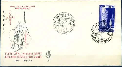 Zone A. Textil und Mode FDC 1951.