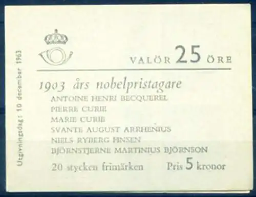 Nobelpreis 1963. Libretto.