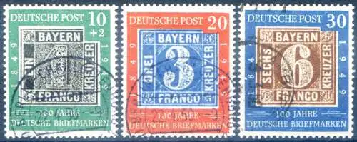 100 Jahre Deutsche Briefmarke 1949. Gebraucht.