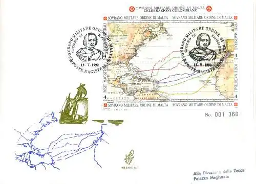 Christoph Kolumbus 1992. 2 FDC.