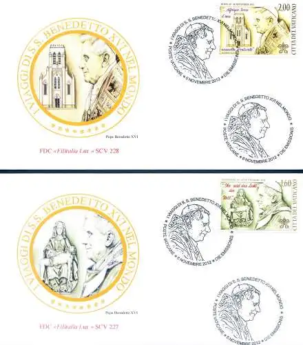 Papstreisen 2012. 5 FDC.