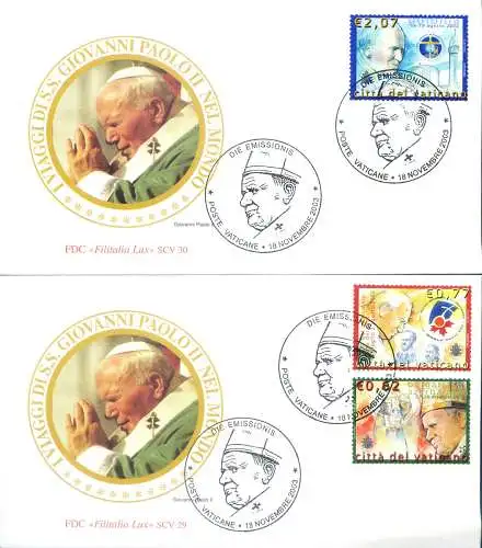 Papstreisen 2013. 2 FDC.