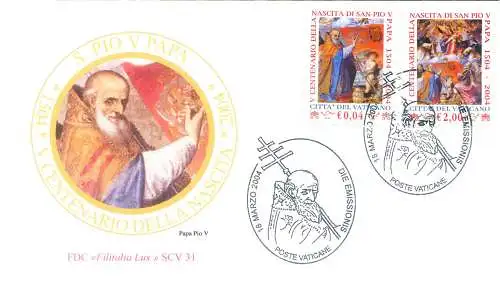 San Pio V 2004. FDC.