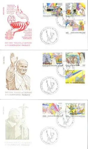 Papstreisen 1986. 3 FDC.