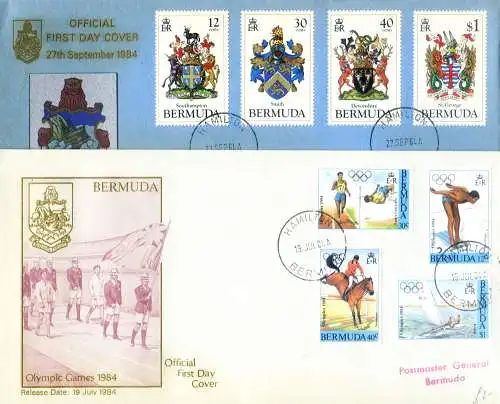 Kompletter Jahrgang FDC 1984 (ohne Zettel).