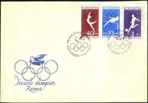 Sport. Olympische Spiele Rom 1960. 2 FDC.