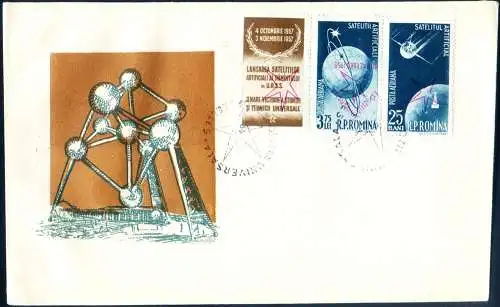 Expo in Brüssel. 1958 aufgedruckt. 2 FDC.