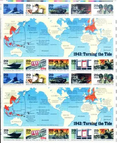 Zweiter Weltkrieg 1993. 1943. Doppelzettel.