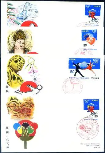 Sport. Olympiade Sapporo 1972. 12 FDC abgebildet.