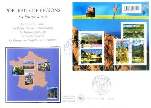 Regionen Frankreichs 2008. 2 FDC.