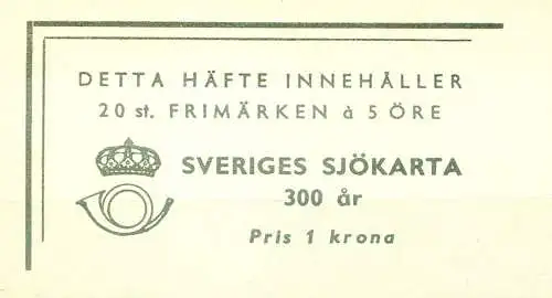 Erste schwedische Seekarte 1944. Libretto.