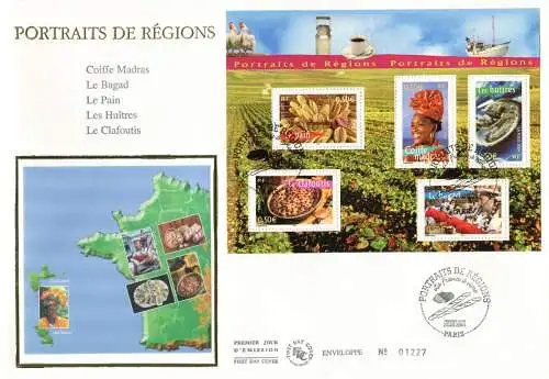 Regionen Frankreichs 2004. 2 FDC.