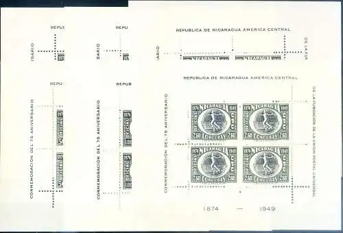 UPU 1950. Komplette Runde der 18 Blatt. Minimale Mängel.