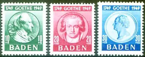 Besetzungsgebiete: Baden. J.W. von Goethe 1949.