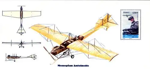 Französische historische Flugzeuge. 6 Zettel 2010.