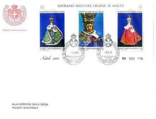 Weihnachten 1986. 3 FDC.