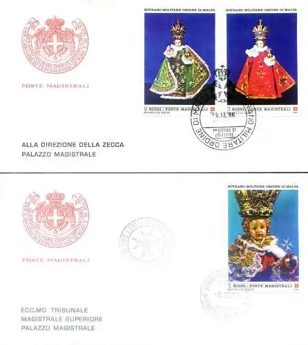 Weihnachten 1986. 3 FDC.