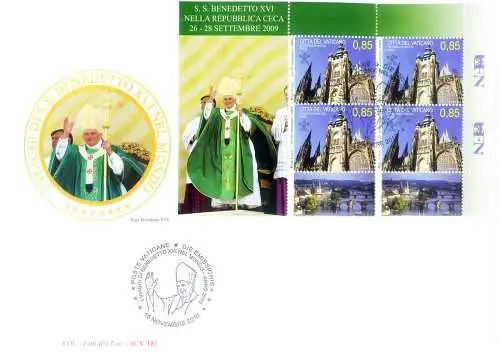 Papstreisen 2010. 3 FDC.