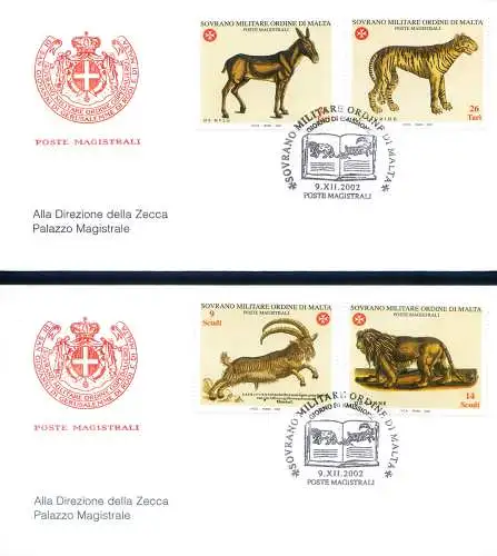 Histora Animalium 2002. 2 FDC.