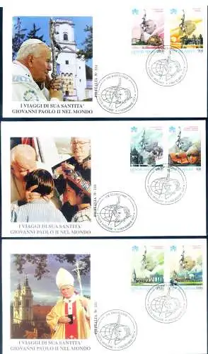 Papstreisen 1997. 3 FDC.