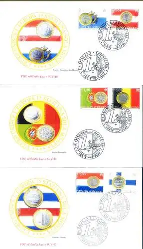 Münzen und Flaggen 2004. 8 FDC.