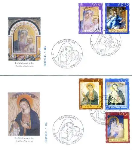 Madonna in der Vatikanischen Basilika 2002. 4 FDC.