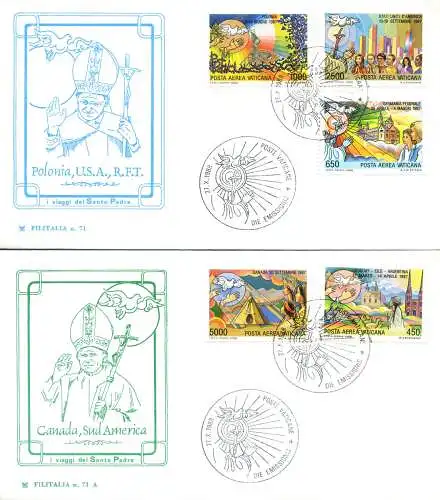 Papstreisen 1988. 2 FDC.