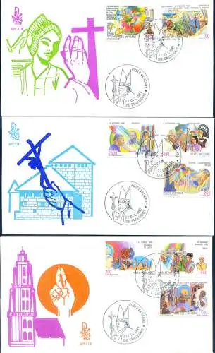 Papstreisen 1987. 3 FDC.