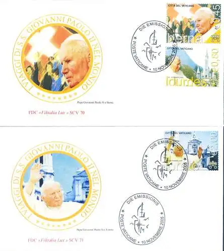 Papstreisen 2005. 2 FDC.