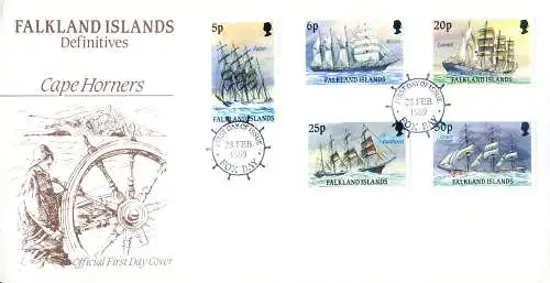 Segelschiffe am Kap Hoorn. 4 FDC 1989-1990.