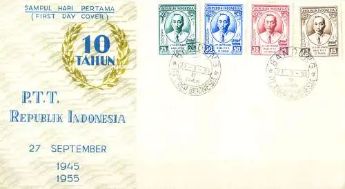 10. Jahrestag der Post 1955. FDC.