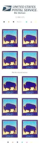 Bison 2001. Dent. 10,75x11,25. Miniblatt Typ Booklet.