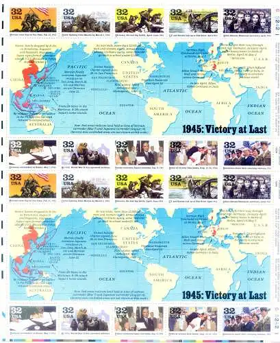 Zweiter Weltkrieg 1995. 1945. Doppelzettel.