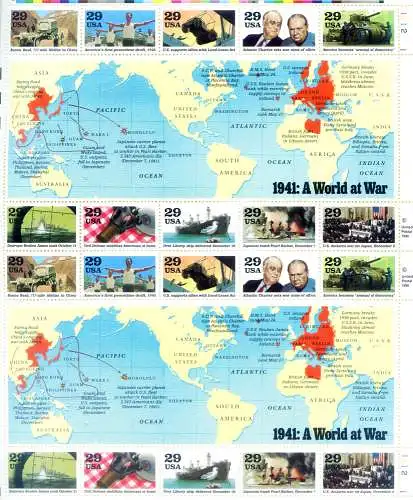 Zweiter Weltkrieg 1991. 1941. Doppelzettel.